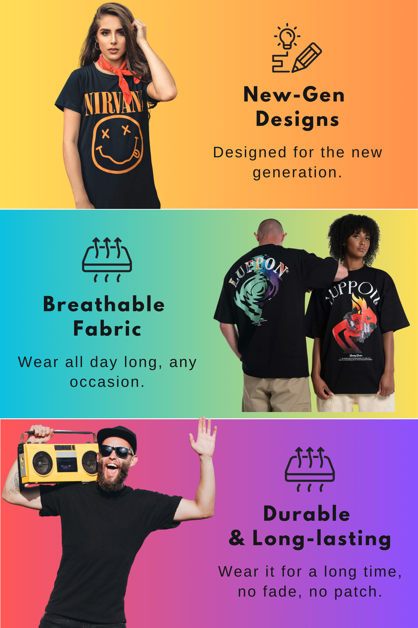 Men's Classic Crew DECODE LIFE Typography T-shirt (Dark Shades)